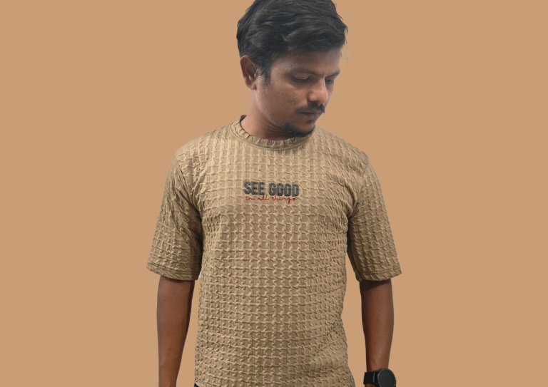 TRISHOLIC Yellowish Beige half sleeve with round neck T-shirt - Best Stylish and Party wear- Effortless Style & Comfort - Image 5
