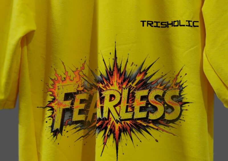 Printed Designed Vibrant and Yellow Over Sized T-shirt - Image 2