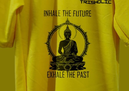 Yellow Oversized Yoga designed t-shirt - Image 5