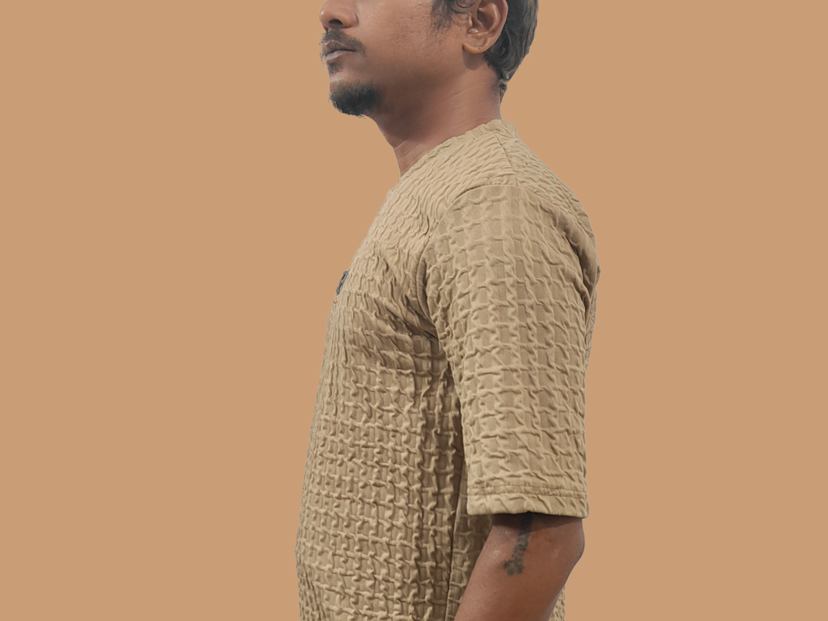 TRISHOLIC Yellowish Beige half sleeve with round neck T-shirt - Best Stylish and Party wear- Effortless Style & Comfort - Image 4