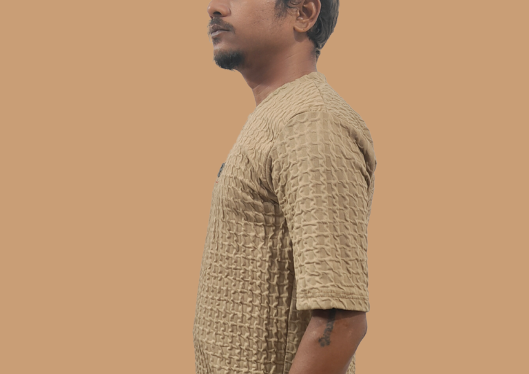 TRISHOLIC Yellowish Beige half sleeve with round neck T-shirt - Best Stylish and Party wear- Effortless Style & Comfort - Image 4