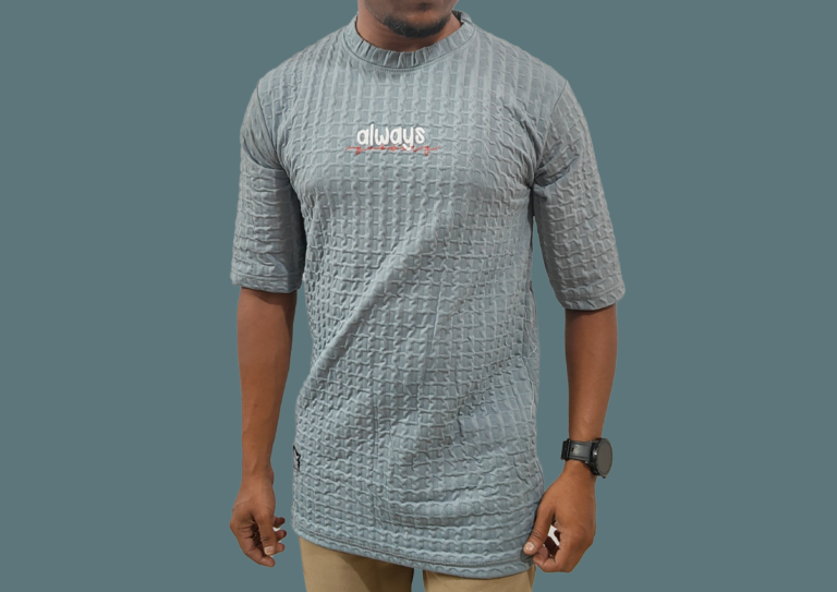 Trisholic Iron Crest | Gray Round Neck Half-Sleeve T-Shirt - Image 7