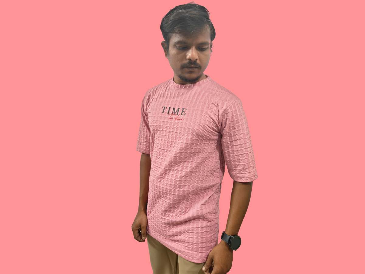 Trisholic Half Sleeve Pink Trendy T-shirt - Image 4