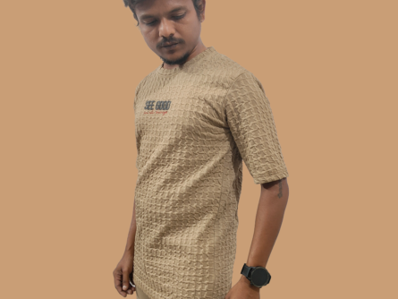 ₹699 Men’s T-Shirt Combo | Yellow Oversized Beige Half Full Sleeve premium fabric view