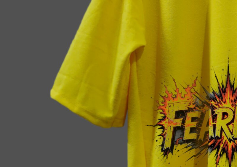 Printed Designed Vibrant and Yellow Over Sized T-shirt - Image 3