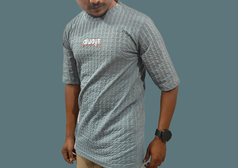 Trisholic Iron Crest | Gray Round Neck Half-Sleeve T-Shirt - Image 5