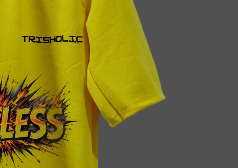 Printed Designed Vibrant and Yellow Over Sized T-shirt - Image 4