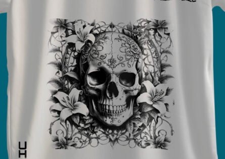 SKULL DESIGN WHITE COLOR T-SHIRT