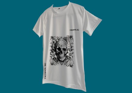 SKULL DESIGN WHITE COLOR T-SHIRT