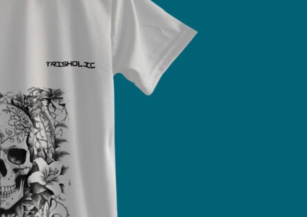 SKULL DESIGN WHITE COLOR T-SHIRT