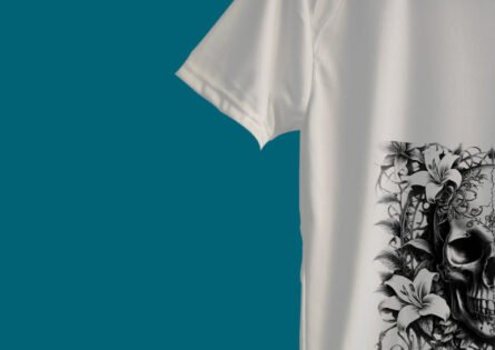 SKULL DESIGN WHITE COLOR T-SHIRT
