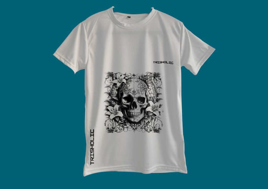 SKULL DESIGN WHITE COLOR T-SHIRT