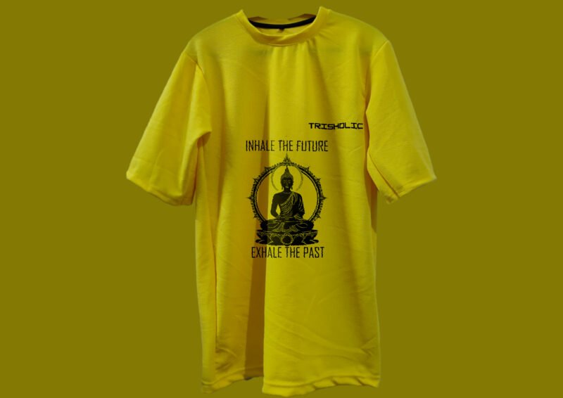 Yellow Oversized Yoga designed t-shirt