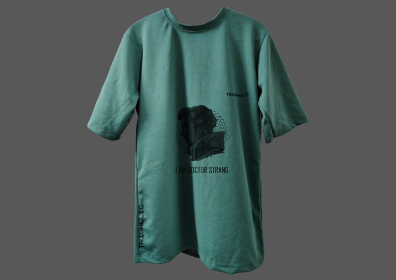 "Trisholic Avengers Oversized T-Shirt front view with Marvel superheroes"
