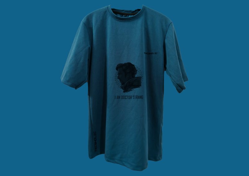 Blue oversized Avengers t-shirt by Trisholic – exclusive Marvel streetwear for men and women