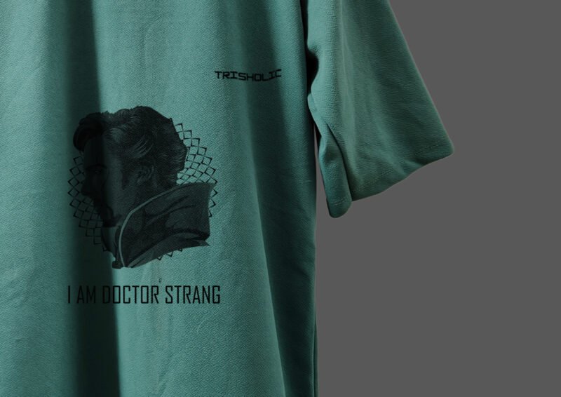 "Trisholic Avengers Oversized T-Shirt front view with Marvel superheroes"
