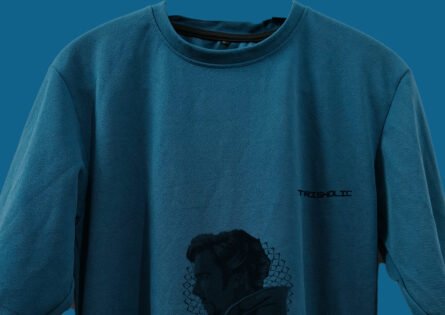 Blue oversized Avengers t-shirt by Trisholic – exclusive Marvel streetwear for men and women