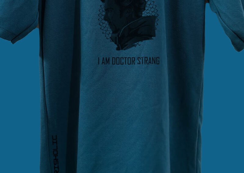 Blue oversized Avengers t-shirt by Trisholic – exclusive Marvel streetwear for men and women