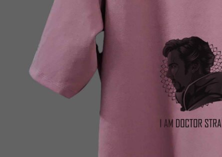 "Trisholic Avengers Oversized T-Shirt front view with Marvel superheroes"