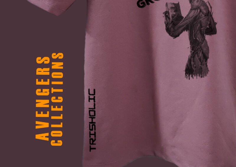 Trisholic oversized t-shirt with Captain America’s shield design on the back" Caption: Lead with style – the Captain tee is a tribute to timeless heroes.