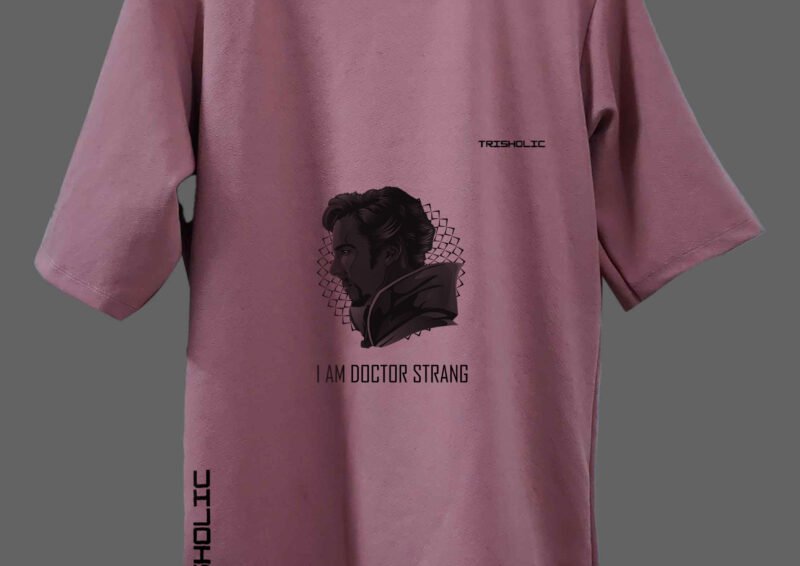 "Trisholic Avengers Oversized T-Shirt front view with Marvel superheroes"