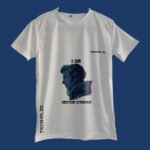 Hulk-inspired graphic on white Trishoic brand T-shirt