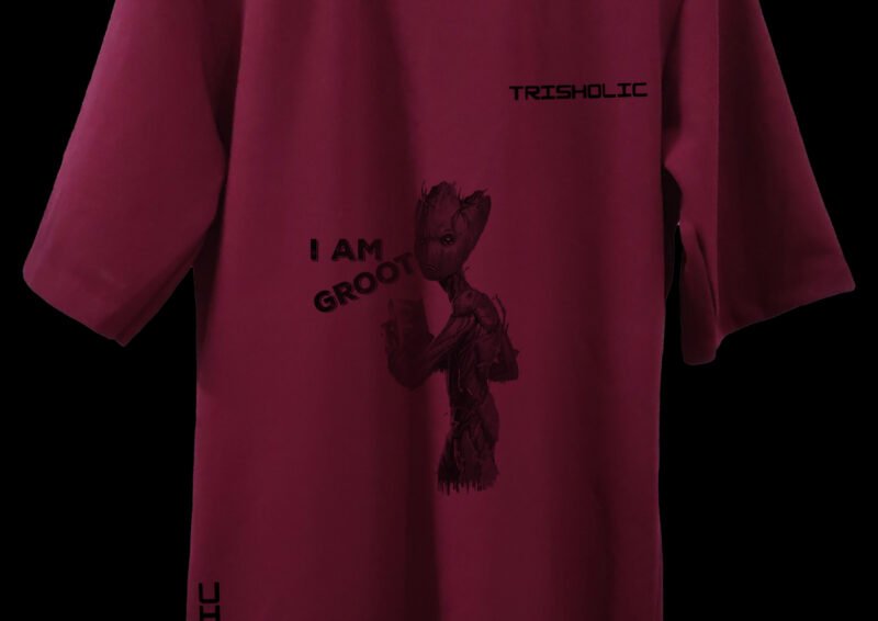 Trisholic Stylish Red Oversized I am Groot - Image 7