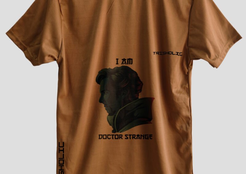 Thor hammer design on Apricot Glow Avengers tee by Trishoic