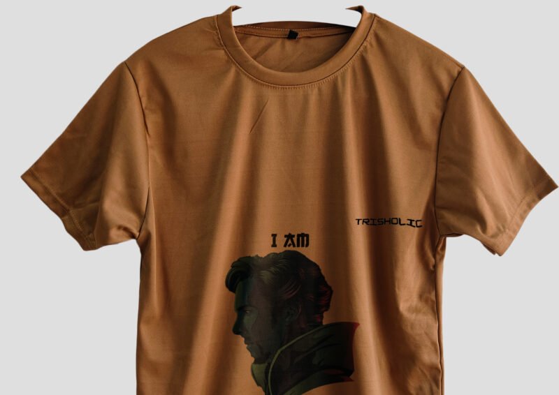 Hulk-inspired graphic on Trishoic's Apricot Glow color T-shirt