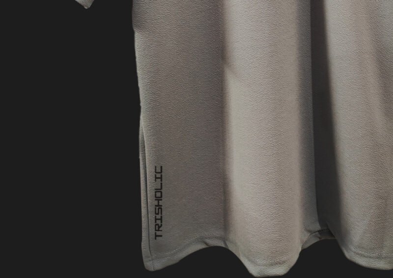 "Be Happy text design on dusty gray oversized t-shirt"