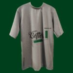 "Front view of oversized tee with Move On slogan"