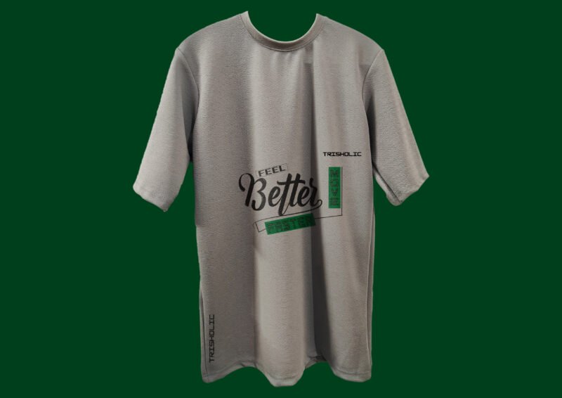 "Front view of oversized tee with Move On slogan"