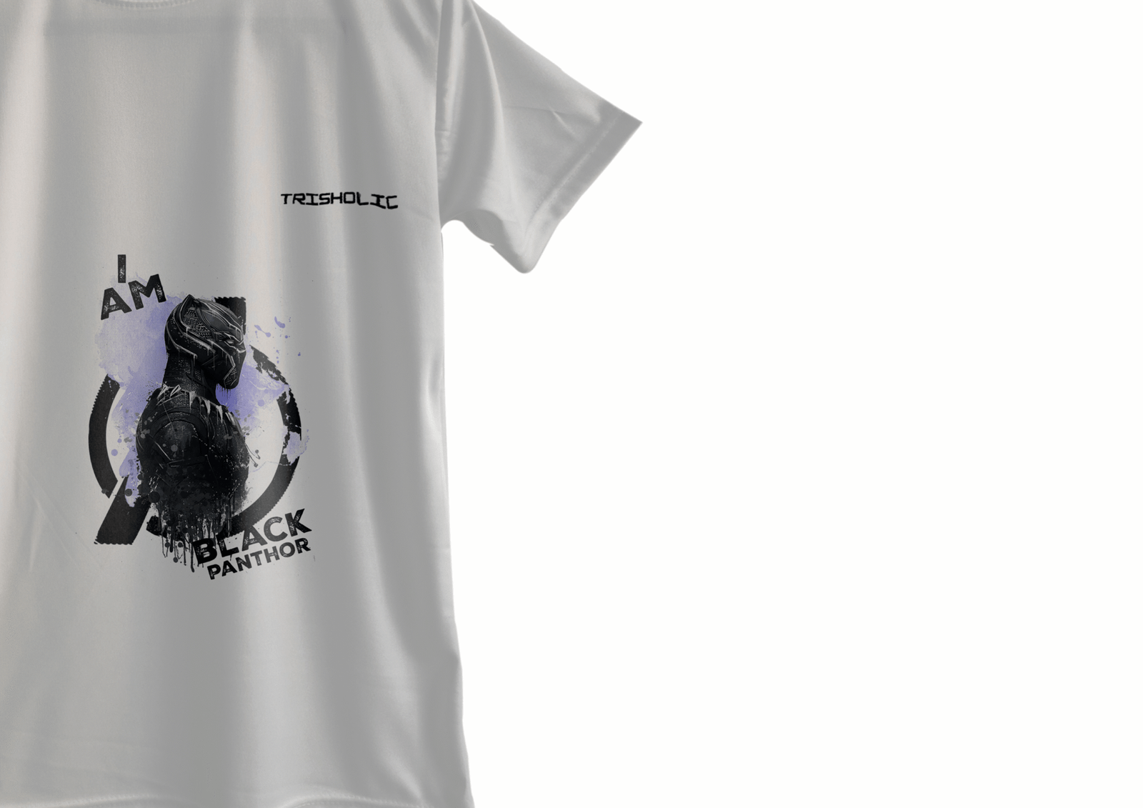 "White round neck oversized Trisholic t-shirt with Captain America’s shield design on the back"