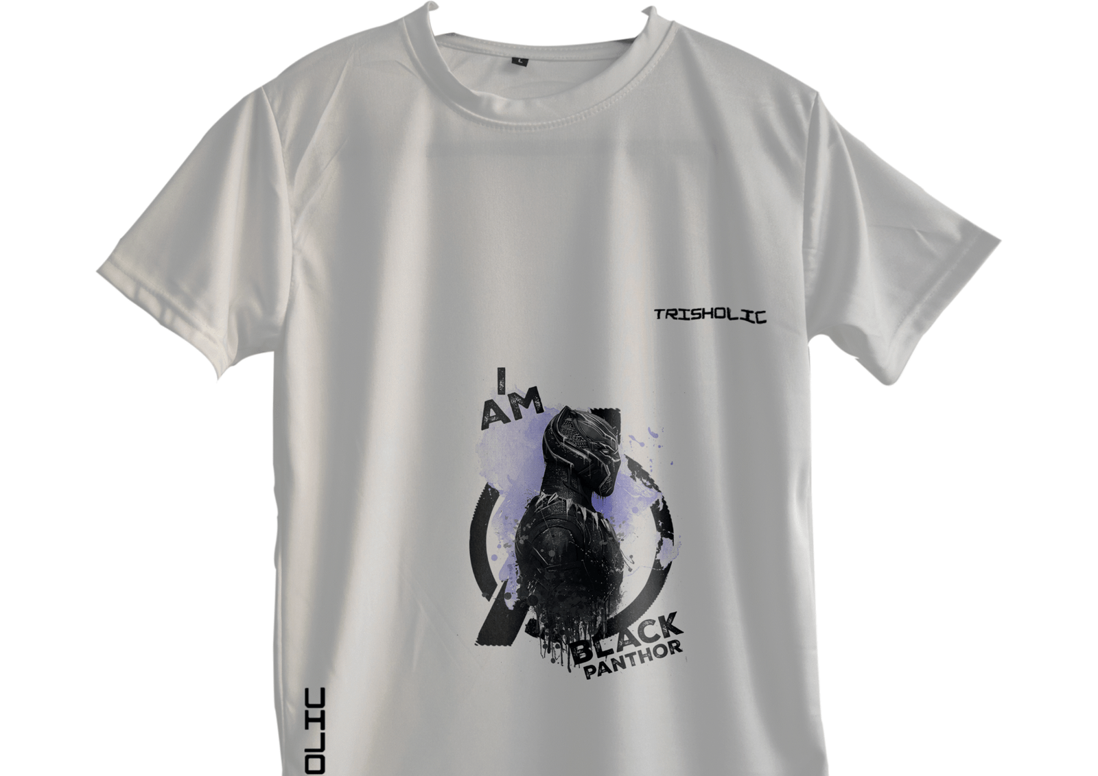 "White round neck oversized t-shirt featuring Avengers characters in abstract comic art style"
