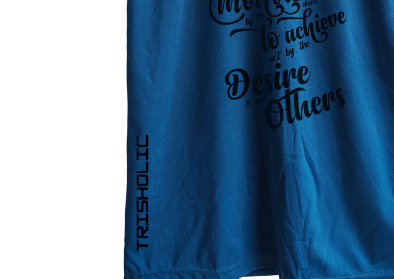 Trisholic t-shirt with the word “Be Relentless” in bold, uppercase type centered across the chest.