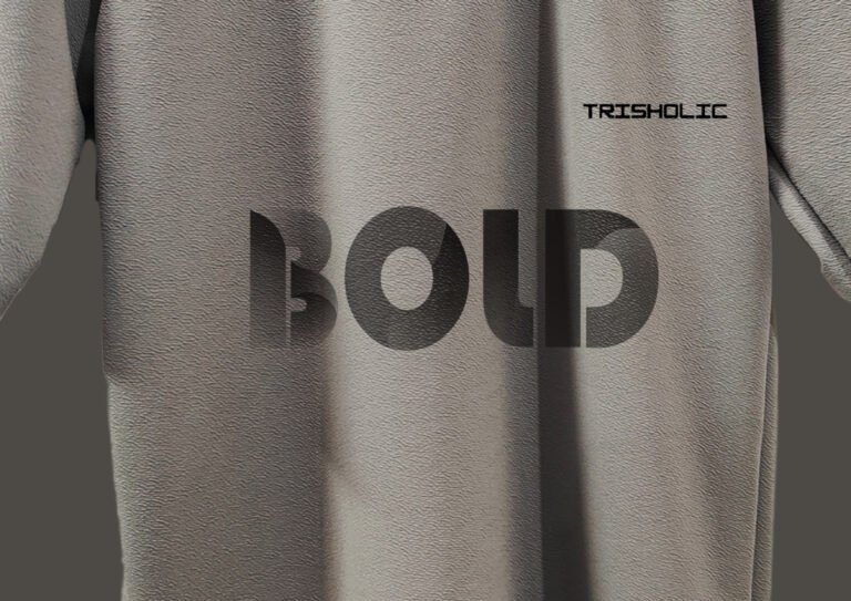 "Minimalist BOLD text design on trendy t-shirt"