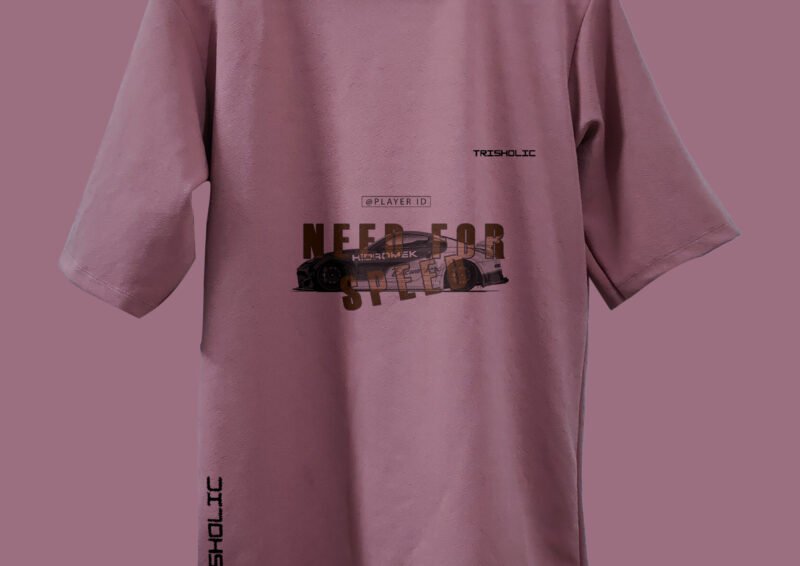 Trisholic Midnight Rush Need for Speed pastel cotton candy oversized t-shirt for gamers.