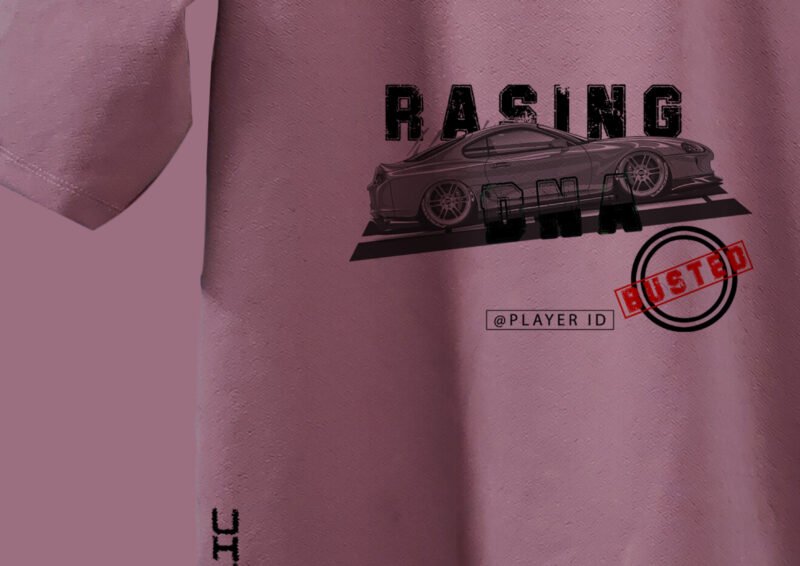 Trisholic Fast Lane Fever cotton candy oversized t-shirt for Need for Speed racing gamers.