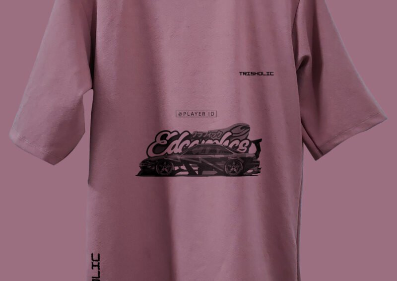 Trisholic Midnight Rush Need for Speed pastel cotton candy oversized t-shirt for gamers.