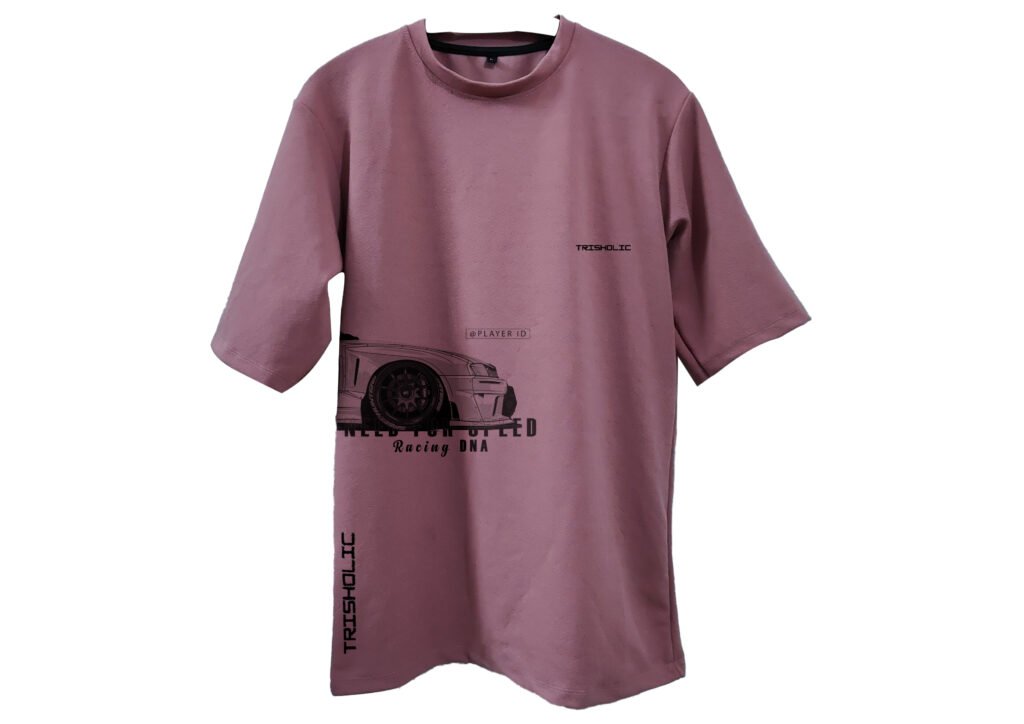 Trisholic Street Racer Dreams Need for Speed gamer oversized t-shirt in cotton candy pastel colors.