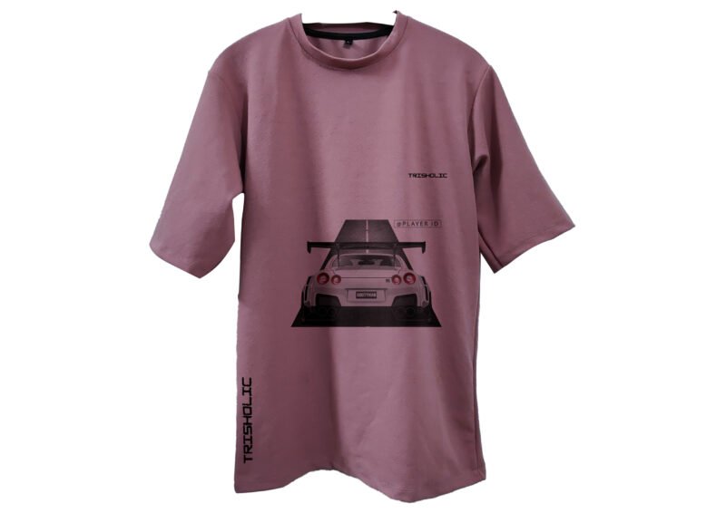 Trisholic Street Racer Dreams Need for Speed gamer oversized t-shirt in cotton candy pastel colors.