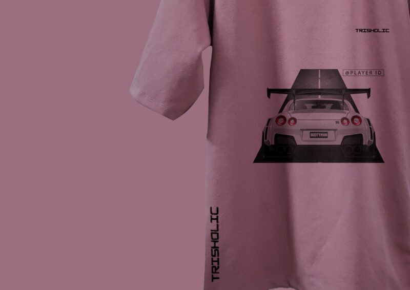 Trisholic Fast Lane Fever cotton candy oversized t-shirt for Need for Speed racing gamers.