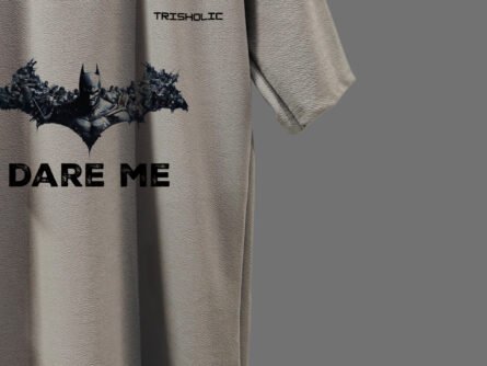 Dusty Gray Oversized Batman T-Shirt – Bold Graphic, Vintage Streetwear, Premium Cotton