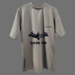 Dusty Gray Oversized Batman T-Shirt – Bold Graphic, Vintage Streetwear, Premium Cotton