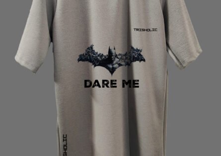 Dusty Gray Oversized Batman T-Shirt – Bold Graphic, Vintage Streetwear, Premium Cotton