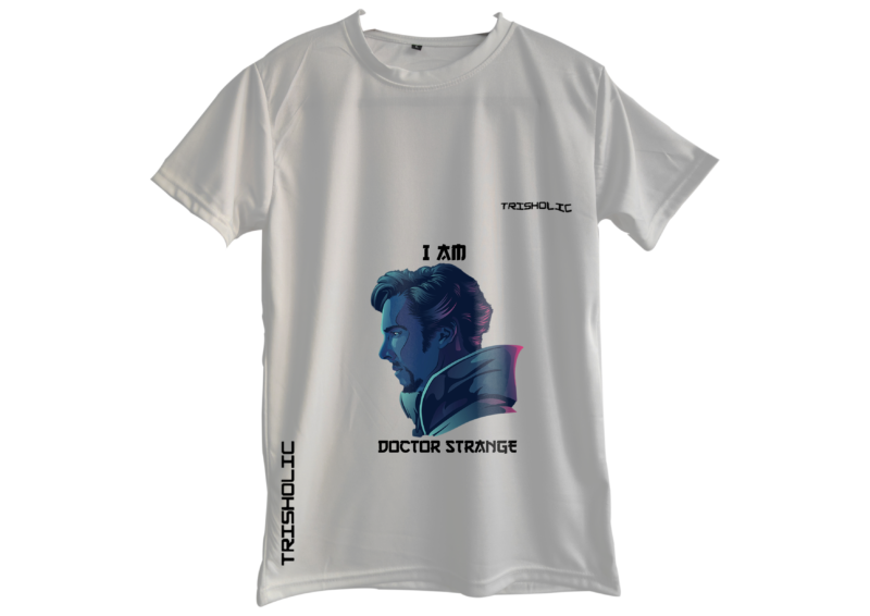 "White round neck oversized t-shirt featuring Avengers characters in abstract comic art style"