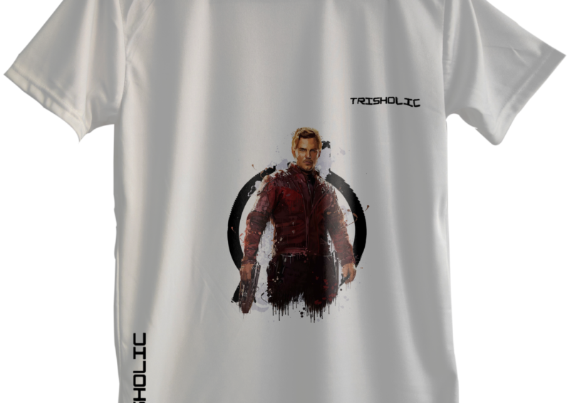 "Group photo of friends wearing white round neck oversized Avengers-themed Trisholic t-shirts outdoors"
