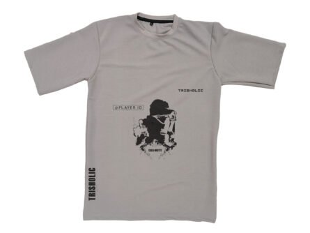 "Grey oversized t-shirt with Call of Duty inspired print by Trisholic"