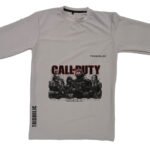 "Grey oversized t-shirt with Call of Duty inspired print by Trisholic"