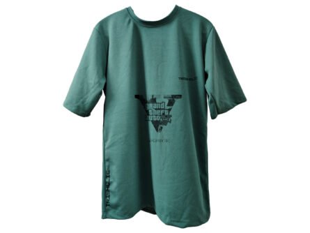 Trisholic Urban Heist GTA Design oversized t-shirt for gamers, black color.